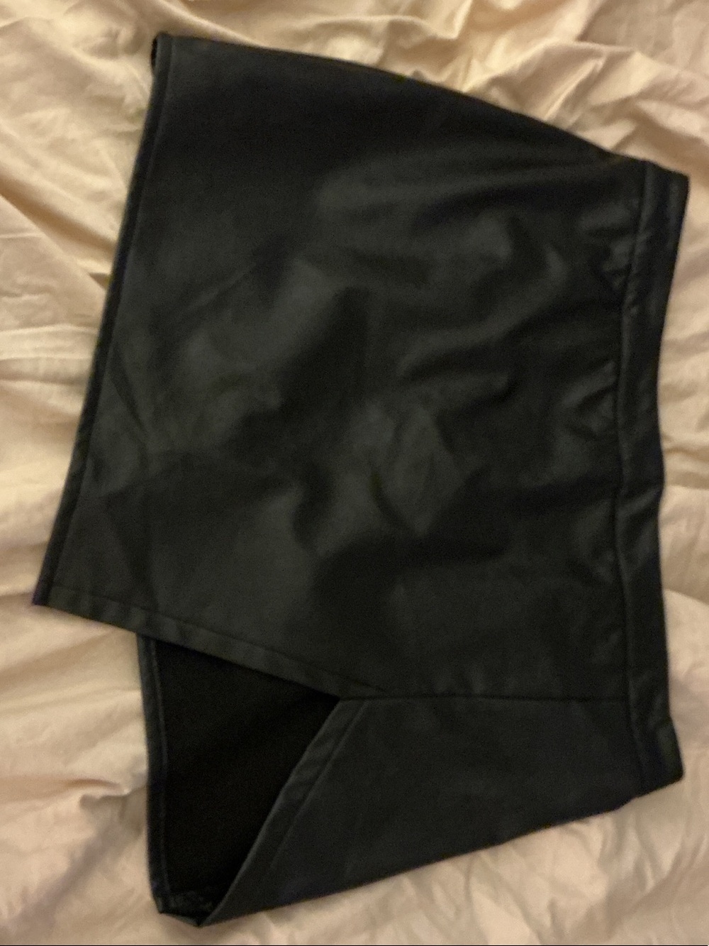 Choies Black Faux Leather Asymmetrical Mini Skirt